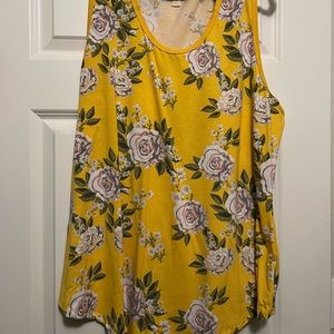Lularoe Yellow Floral Tank